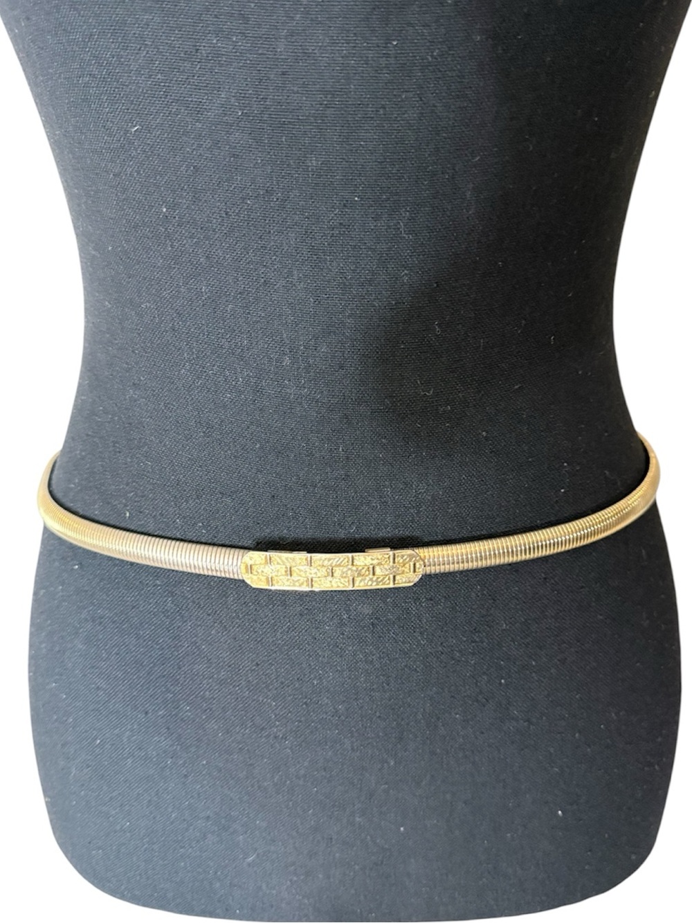 Vintage Gold Toned Stretch Belt Skinny Disco Slink Size Small Medium